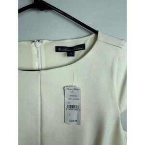 Brooks Brothers Womens Off White Cap Sleeve Sheath Dress 100199461 Size 2 NWT